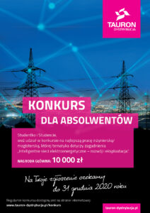 VII edycji konkursu na najlepszą pracę dyplomową TAURONU-2020